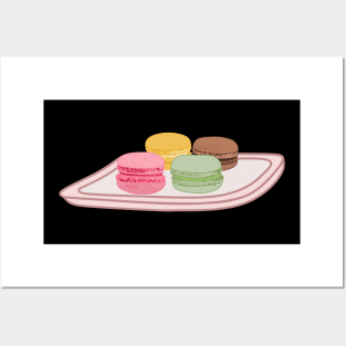 Macaron cartoon illustration Posters and Art